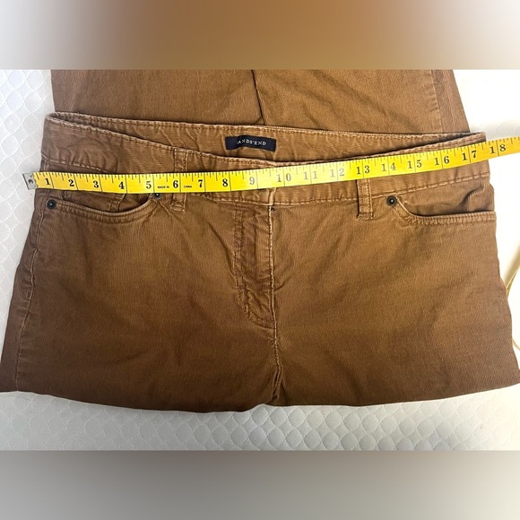 Lands' End Women's Mid Rise Straight Leg Corduroy Dark Toffee Color 
Size 12P - Picture 6 of 8